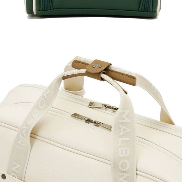 Malbon Golf Green White Travel Duffle Bag Weekender Carry-On Shoulder Strap - Picture 7 of 10
